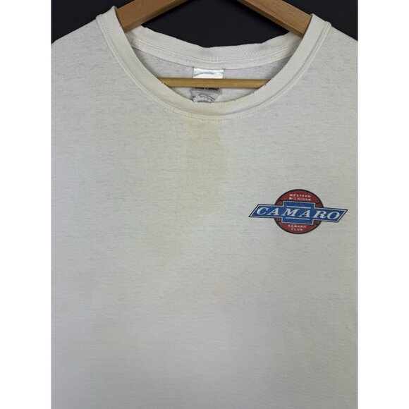 Vintage Y2K Berger All Chevy Show Camaro Car Promo Art Rare Annual XL White Tee - Picture 10 of 16
